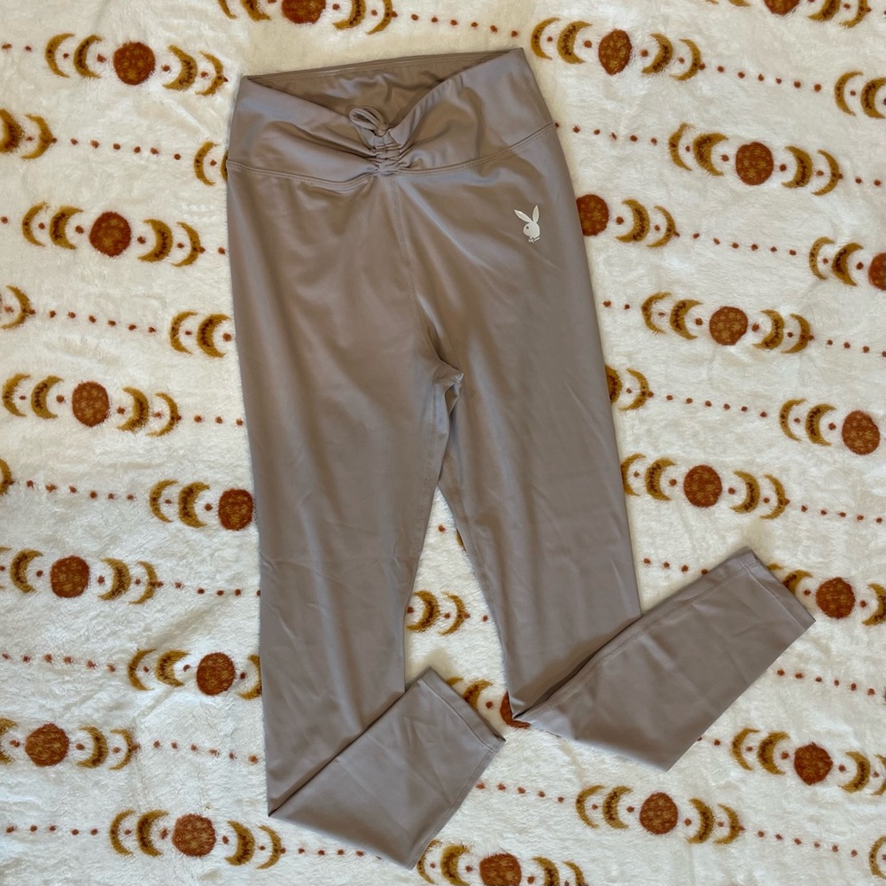 Playboy x Missguided Grey Leggings With Large Logo on Back